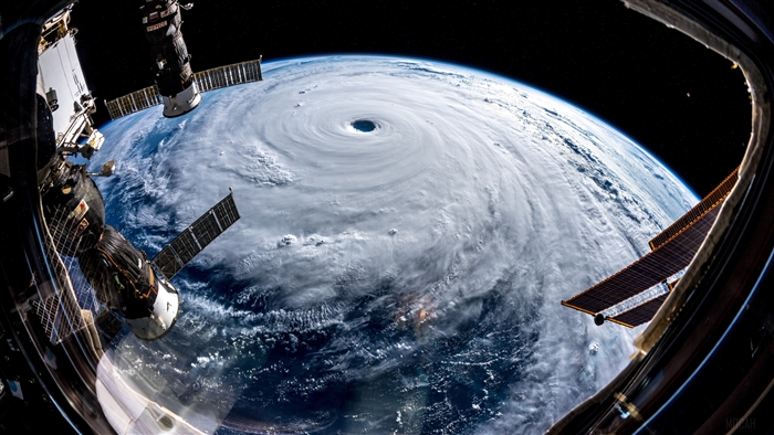 Hurricane viewed from the International Space Station