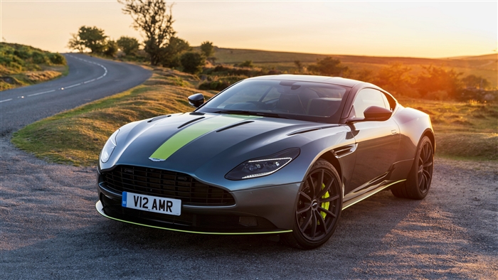 Aston Martin DB11 V12 AMR in a scenic landscape