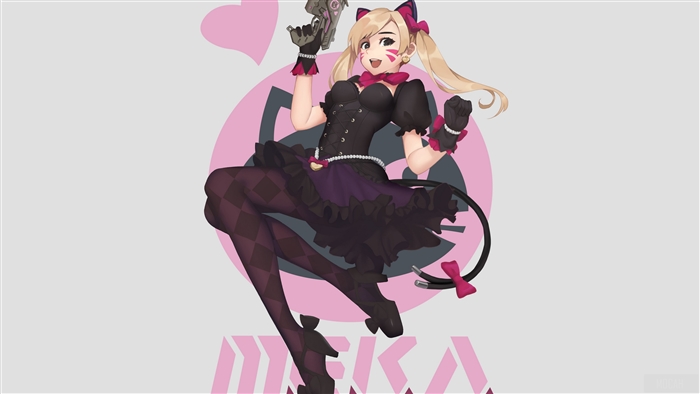 D.Va from Overwatch in a cat-themed outfit