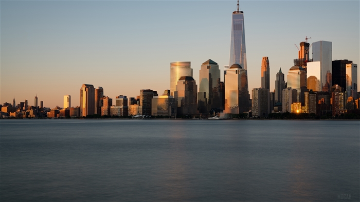 New York City Skyline at Sunset 4K