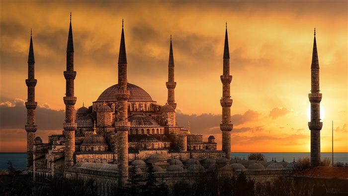 The Blue Mosque at sunset