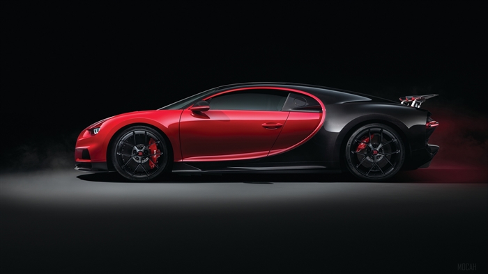 Bugatti Chiron Red and Black Sport Car 4K