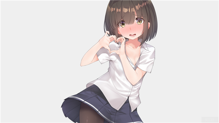 Anime girl making heart shape with hands