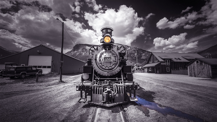 Steam Locomotive 486 in a Rural Setting
