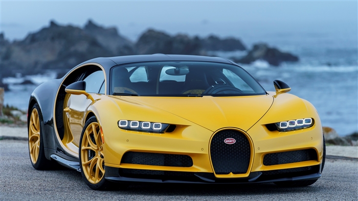 Bugatti Chiron in Yellow and Black 4K
