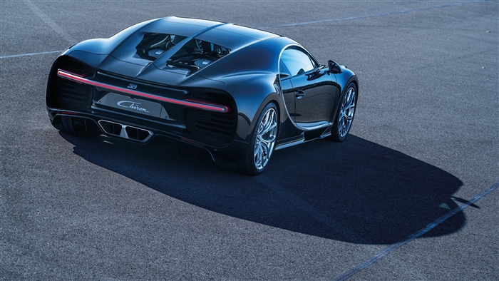 Bugatti Chiron Black Supercar in Sunlight 4K