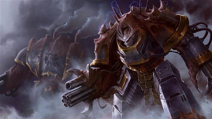 Warhammer 40k warrior with weapon