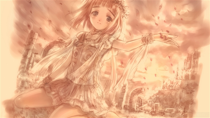 Girl in white dress with flower crown