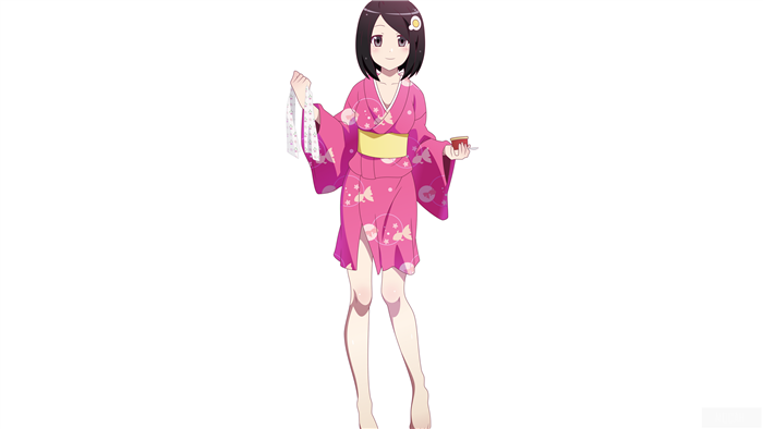 Tsukihi Araragi in Pink Kimono 4K