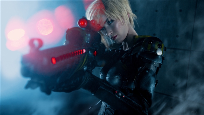 Sergeant Calhoun Cosplay with Gun from Wreck-It Ralph 4K