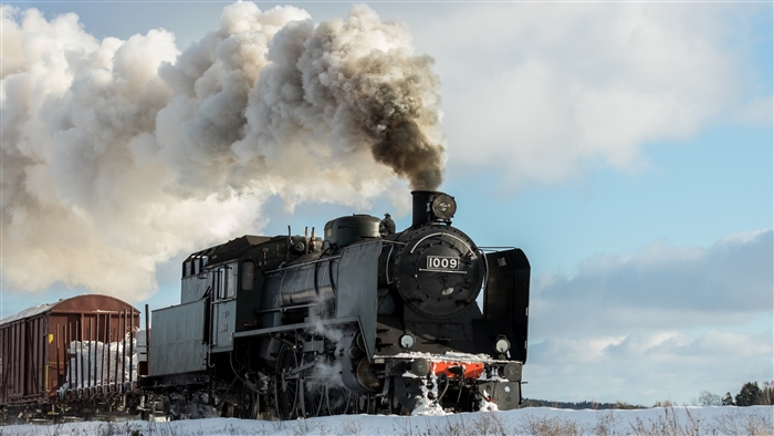 Steam Locomotive 1009 in Winter