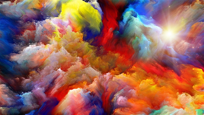 Colorful abstract clouds with sunbeam 4K