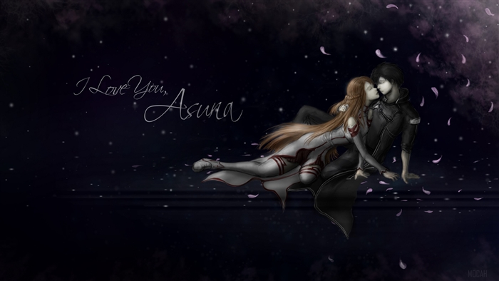 Asuna and Kirito from Sword Art Online 4K