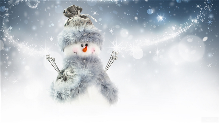 Artistic Snowman with Sparkles 4K