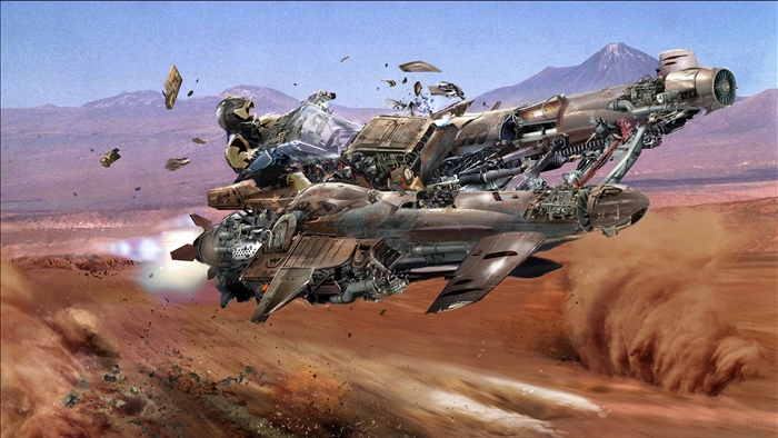 Star Wars Vehicle in Desert Landscape 4K