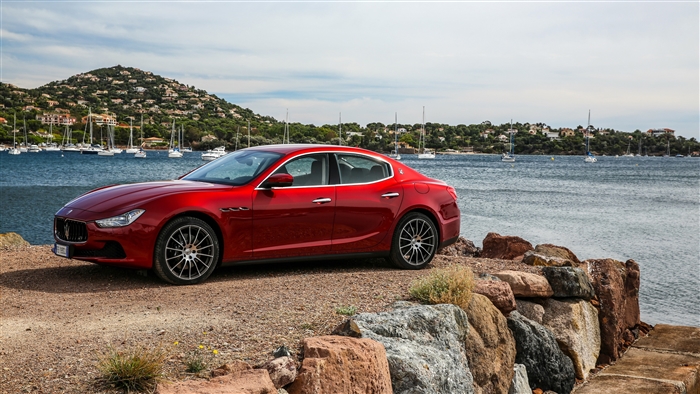 Red Maserati Ghibli Luxury Car 4K