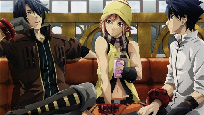 Three young men sitting on a couch
