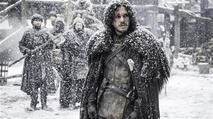 Jon Snow from Game of Thrones in snow