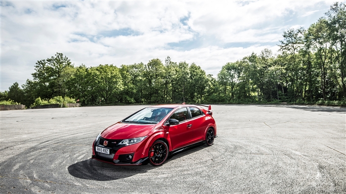 Red Honda Civic Type R on asphalt