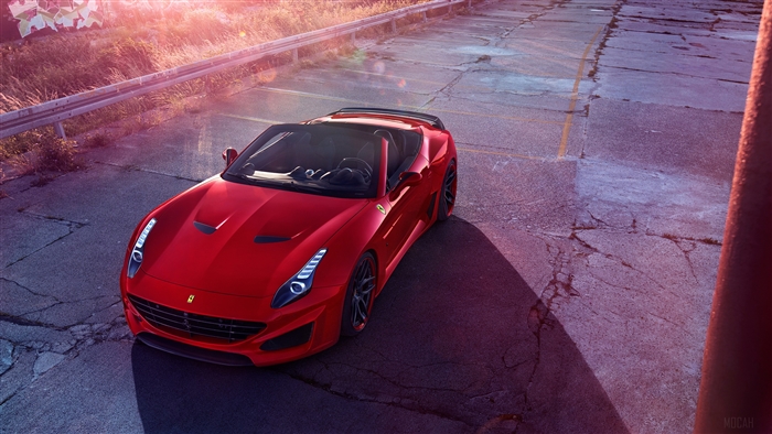Red Ferrari California T Convertible Sport Car 4K