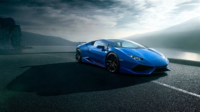 Blue Lamborghini Huracan Supercar 4K