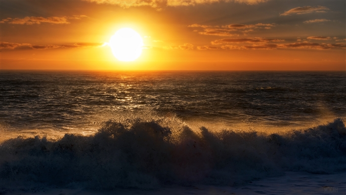 Sunset over the Sea in New Zealand 4K
