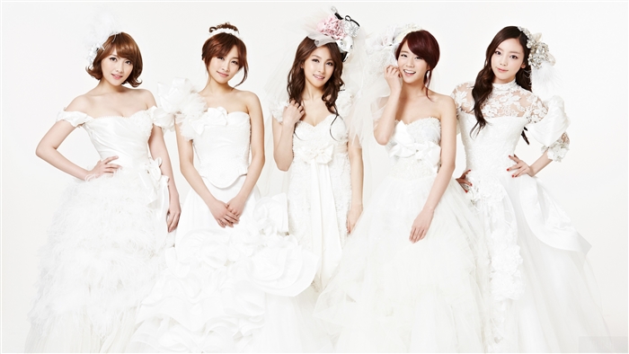 KARA members in white wedding dresses