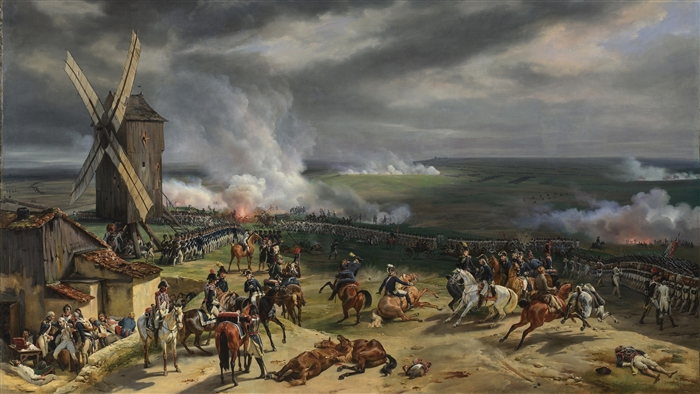 Battle Scene with Windmill and Soldiers