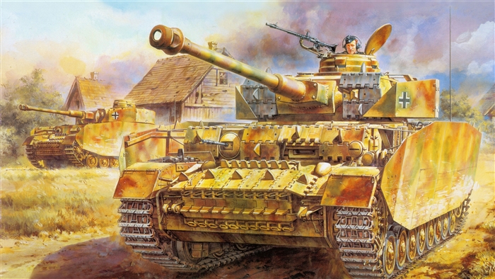 German tanks in a rural setting