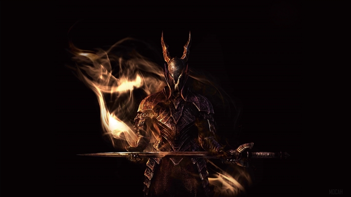 Dark Souls Knight with Fiery Aura