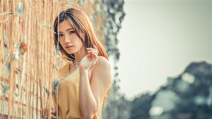 Elegant Brunette Woman with Natural Vines