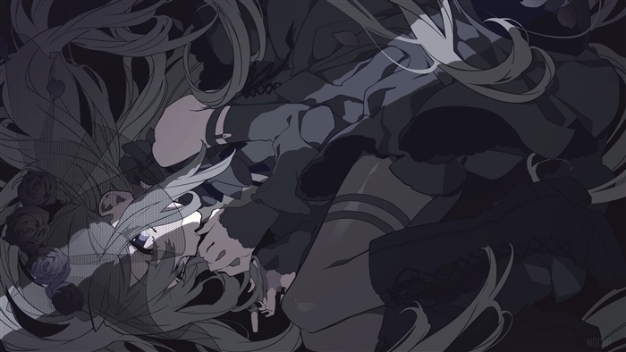 4K Anime Girl with Roses