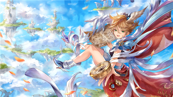 Girl with wings holding a map and compass