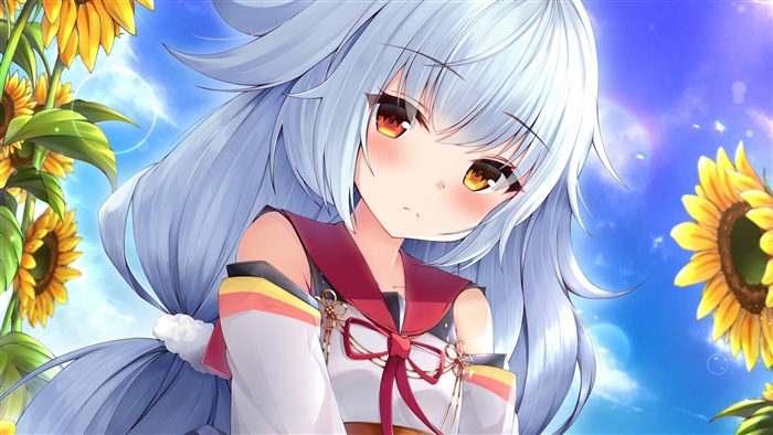 Azur Lane Nicholas with Long White Hair 4K