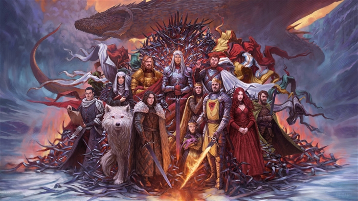 Game of Thrones Characters and Iron Throne 4K
