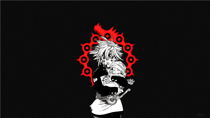 Meliodas Holding Baby with Red Dragon Symbol The Seven Deadly Sins 4k
