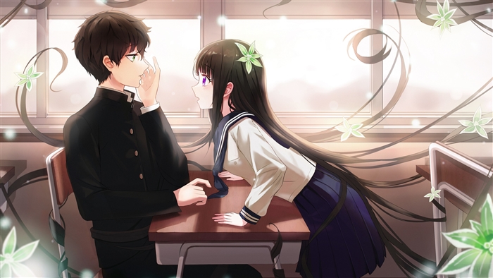 Eru Chitanda and Hōtarō Oreki 4K