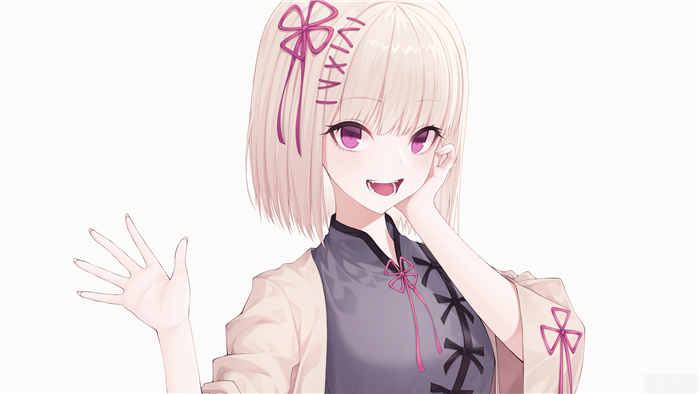 Girl with Blonde Hair and Purple Eyes
