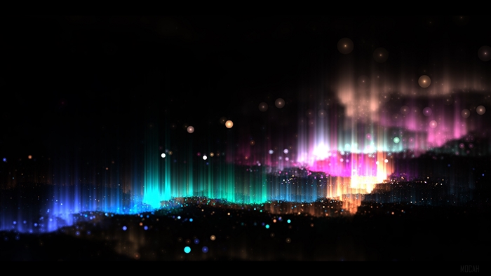 Abstract Aurora Borealis with Colorful Lights