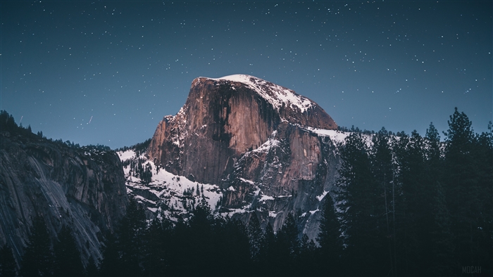 Half Dome Mountain Yosemite National Park at Night