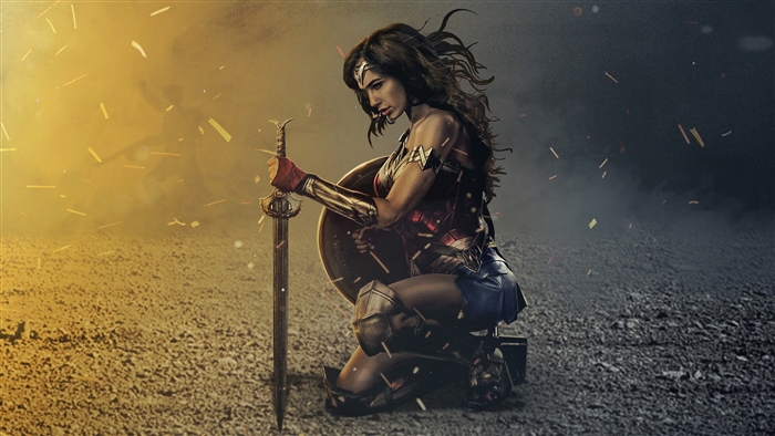 Wonder Woman with Sword and Shield 4K