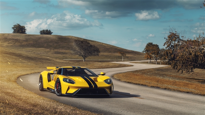 Yellow Ford GT 4K