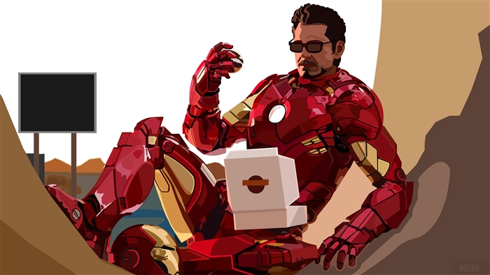 Iron Man eating donuts 4K