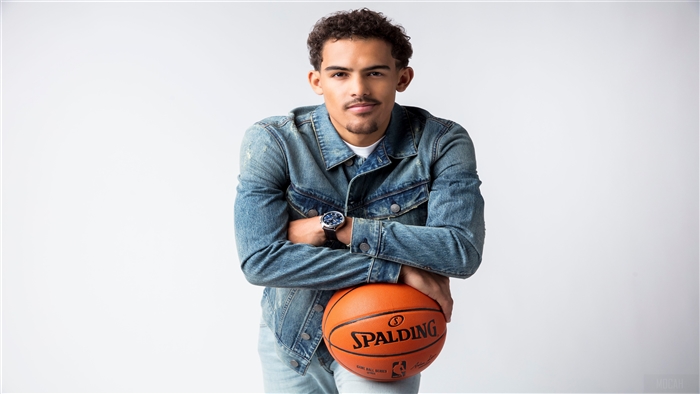 Trae Young with Spalding basketball