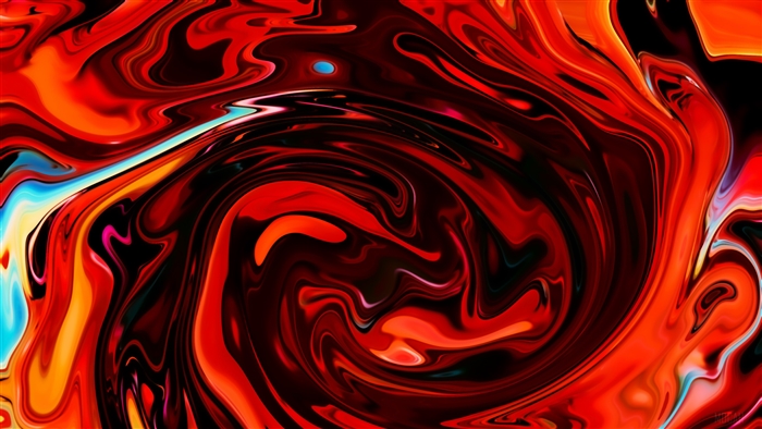Vibrant Red and Black Abstract Swirl 4K