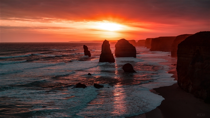 The Twelve Apostles Coastline Rock Sunset