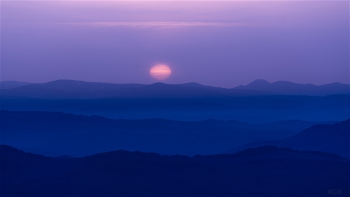 Silhouette Mountains at Sunset 4K