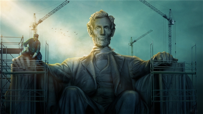 Abraham Lincoln Statue Construction 4K