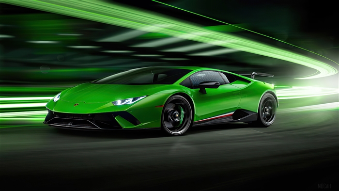 Green Lamborghini Huracan Performante 4K