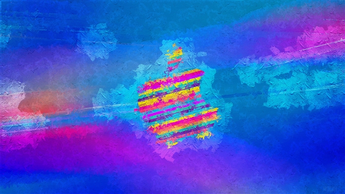 Abstract Apple Logo with Colorful Stripes